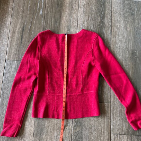 White House Black Market red sweater cardigan with peplum size small - Picture 5 of 7